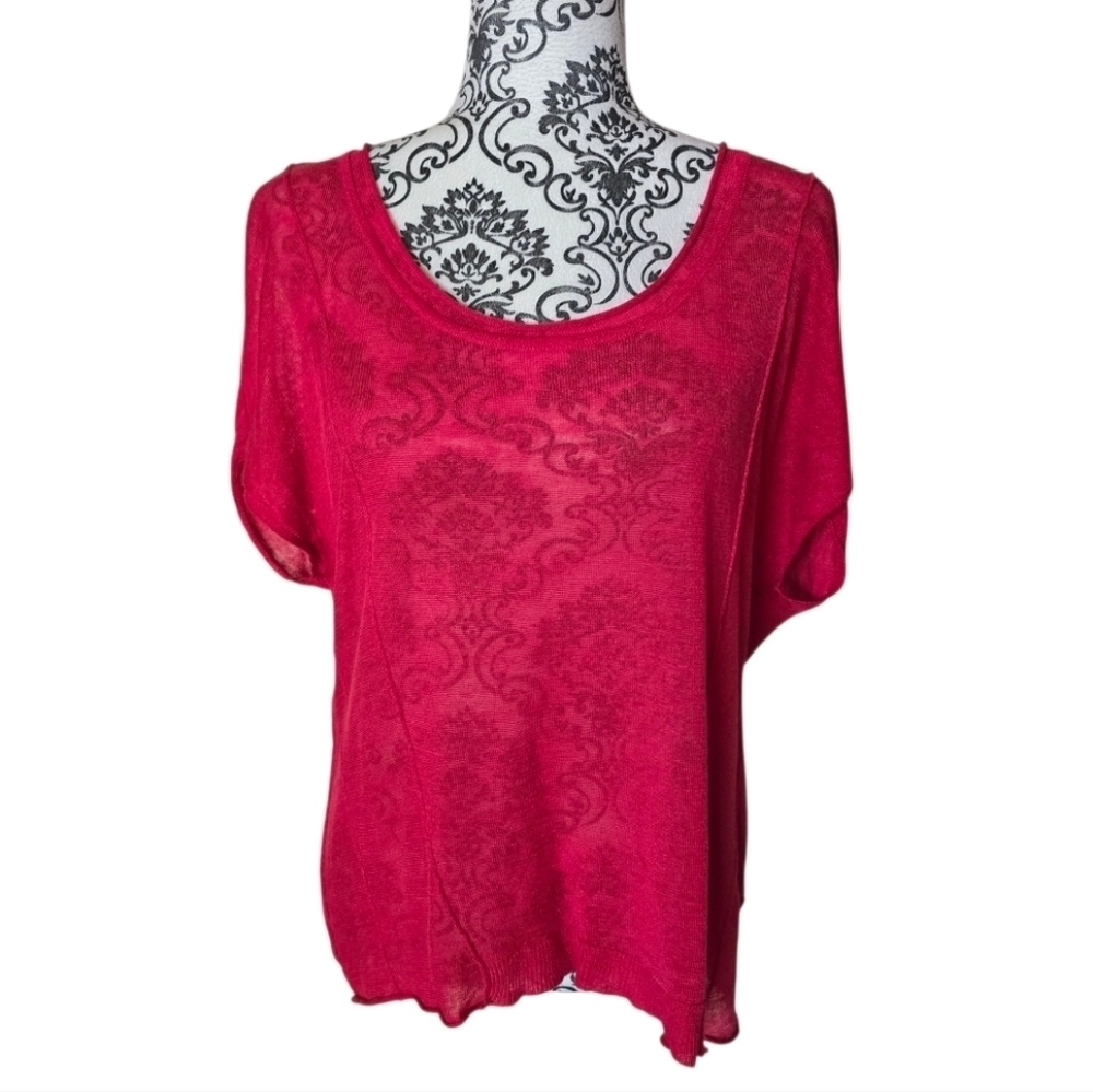 Line linen blend short sleeve lightweight sweater size medium